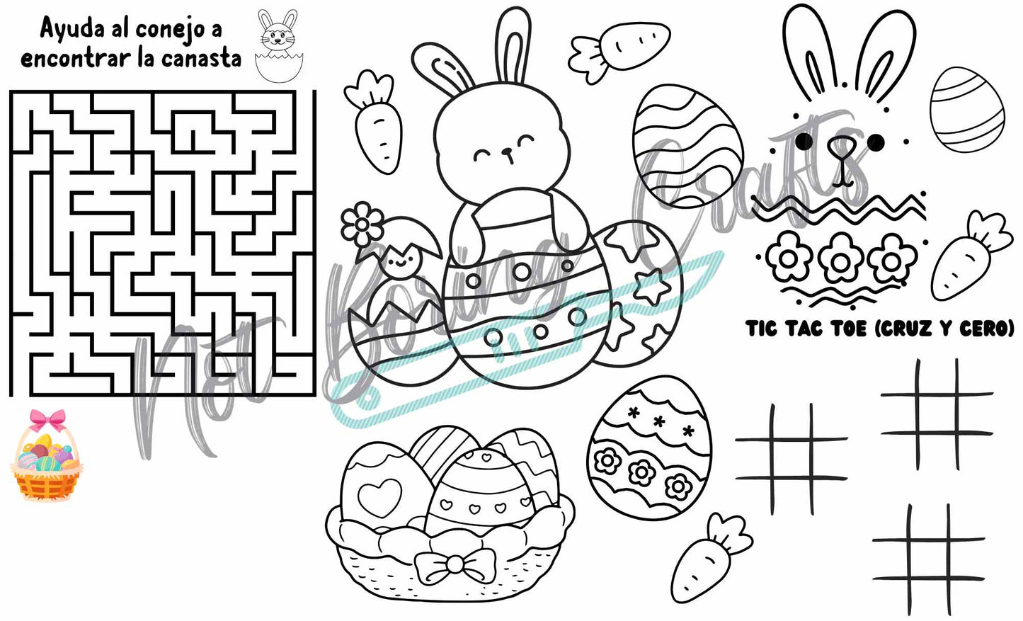 Plantilla de Canva Mantel para colorear Pascuas Personalizable