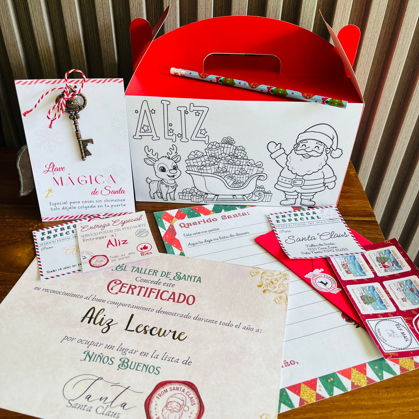 Letter to Santa, Certificado y Stickers - Plantilla de CANVA