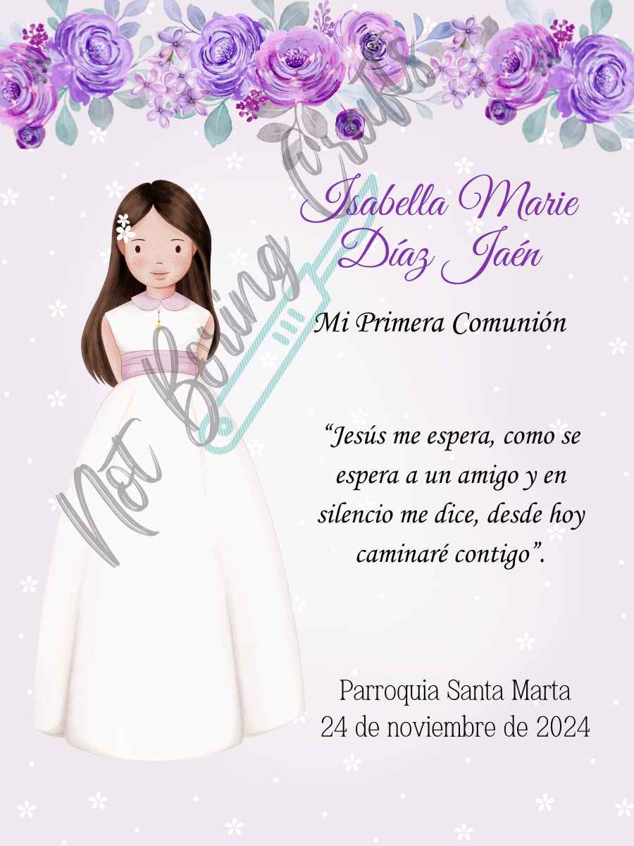 Tarjeta Recordatorio de Primera Comunion