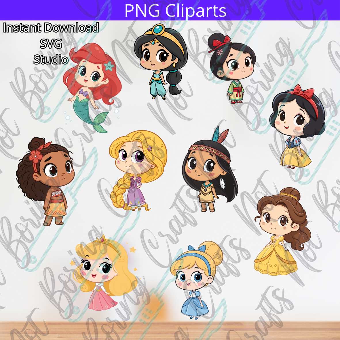princesas disney estilo chibi