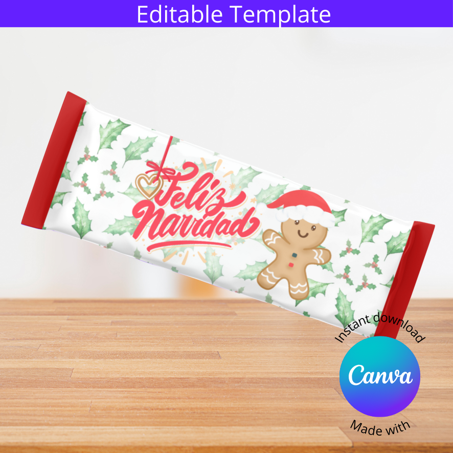 SOBRE PARA CHOCOLATE DE BARRA - NAVIDAD