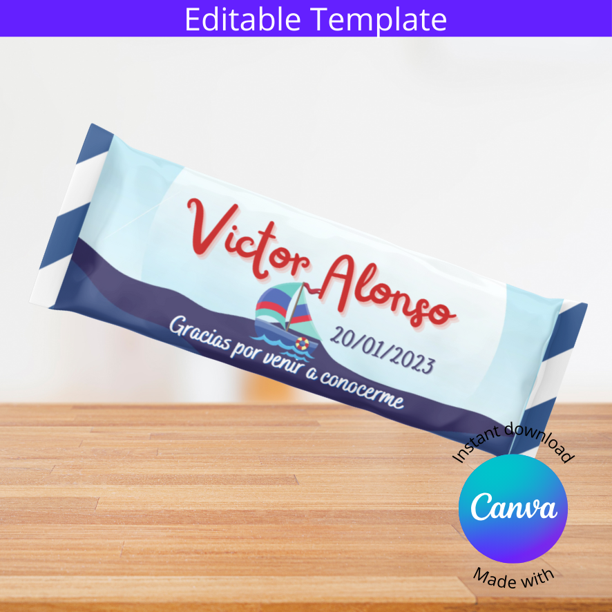 SOBRE PARA CHOCOLATE DE BARRA - MARINERO