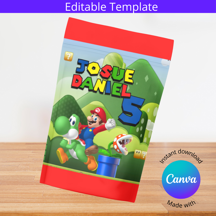 Chip Bags de SUPER MARIO Personalizable