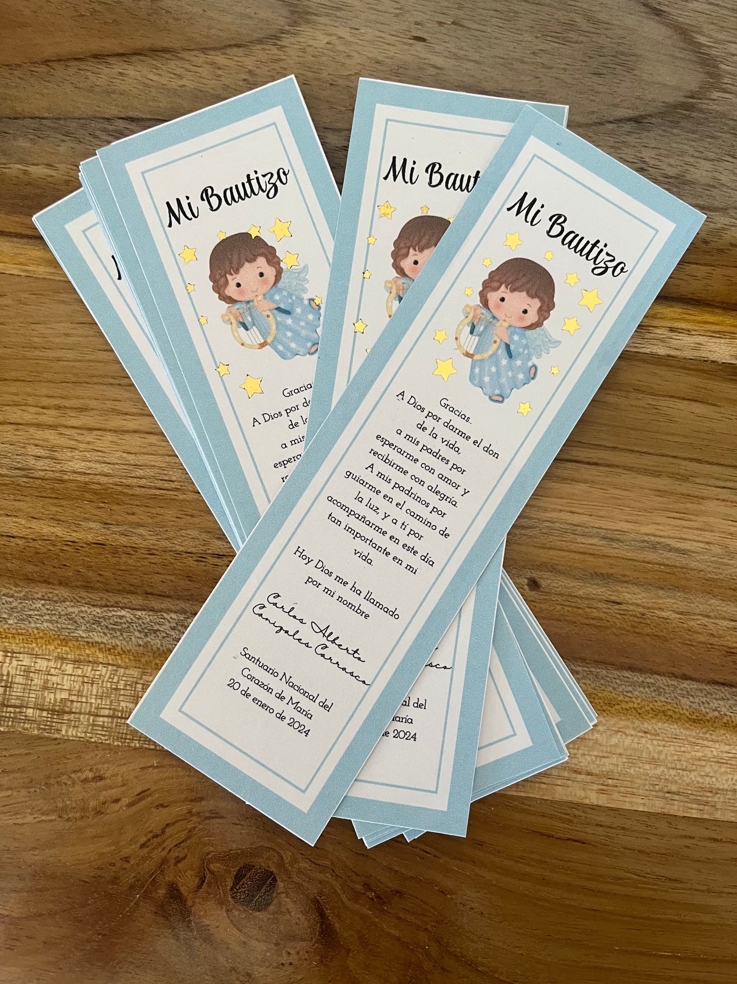 Separador Recordatorio para Bautizo Personalizable Angelito