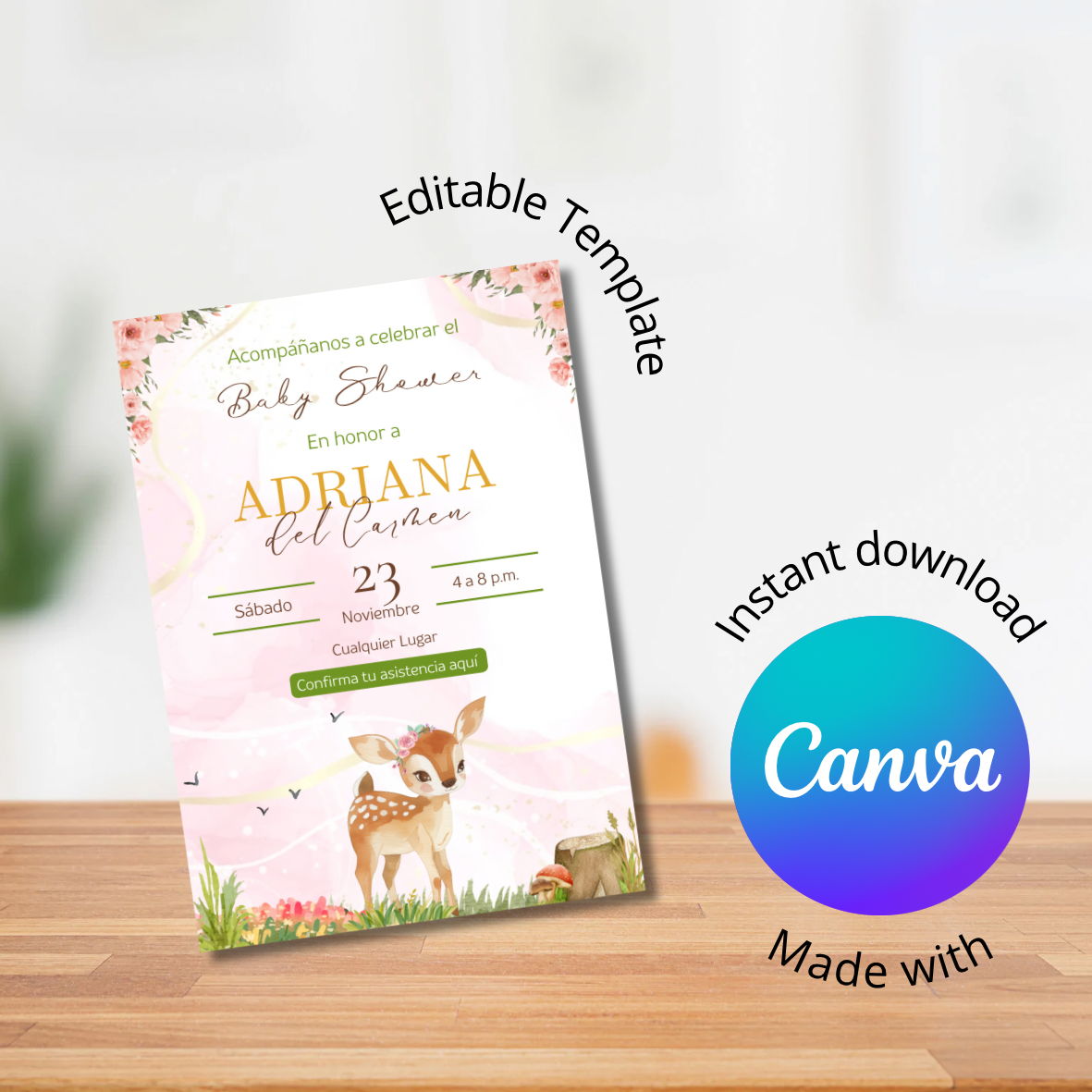 Invitacion Digital Personalizable para Baby Shower