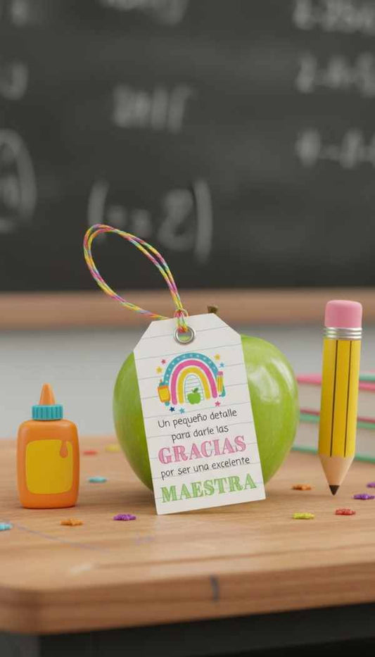 Etiquetas del día del Maestro 12 diseños de - Plantilla Editable en Canva