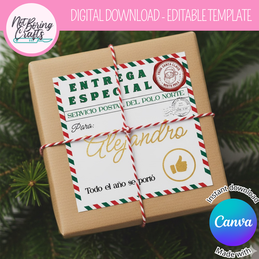 Christmas Mailing Stickers - CANVA Template 