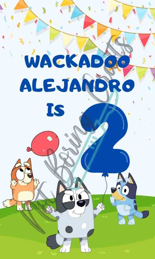 Etiqueta editable para recuerdo de fiesta de Bluey