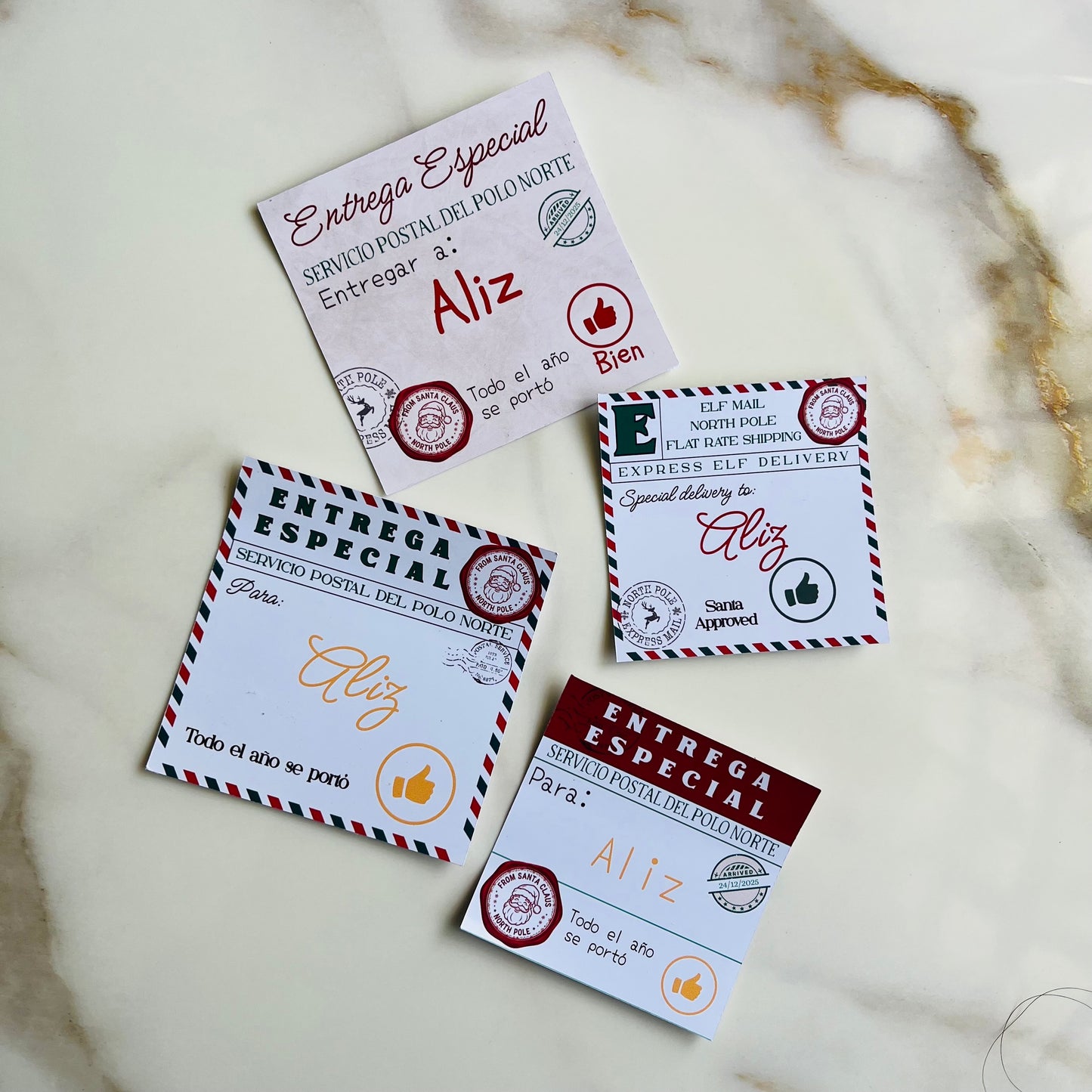 Christmas Mailing Stickers - CANVA Template 