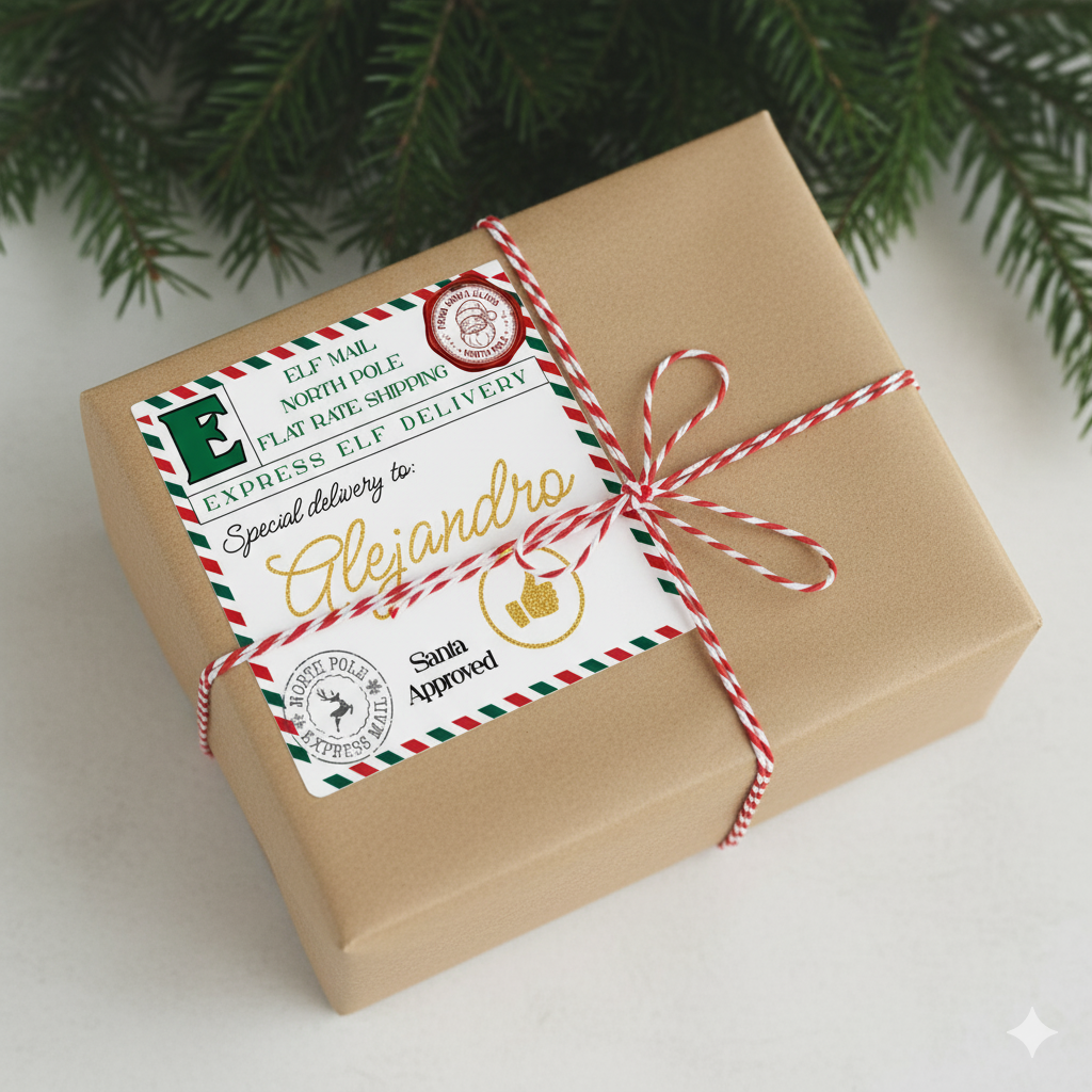 Christmas Mailing Stickers - CANVA Template 