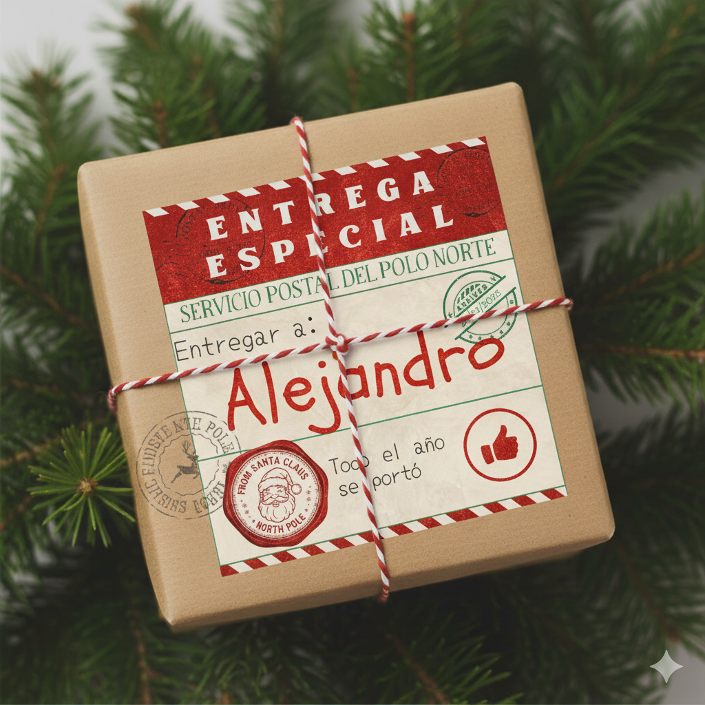 Christmas Mailing Stickers - CANVA Template 