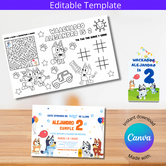 Paquete de fiesta de cumpleaños Bluey