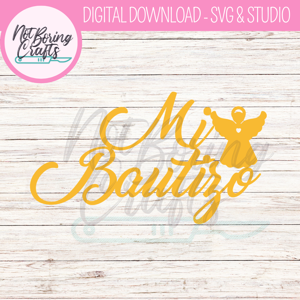 Cake Topper Bautizo SVG y studio Personalizable