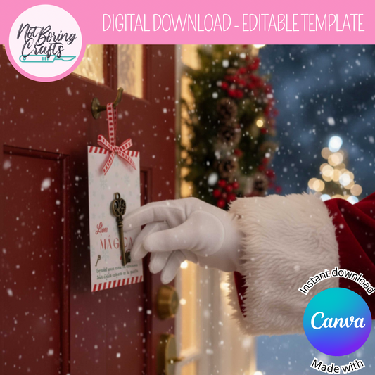Santa's Magic Key Card - CANVA Template 