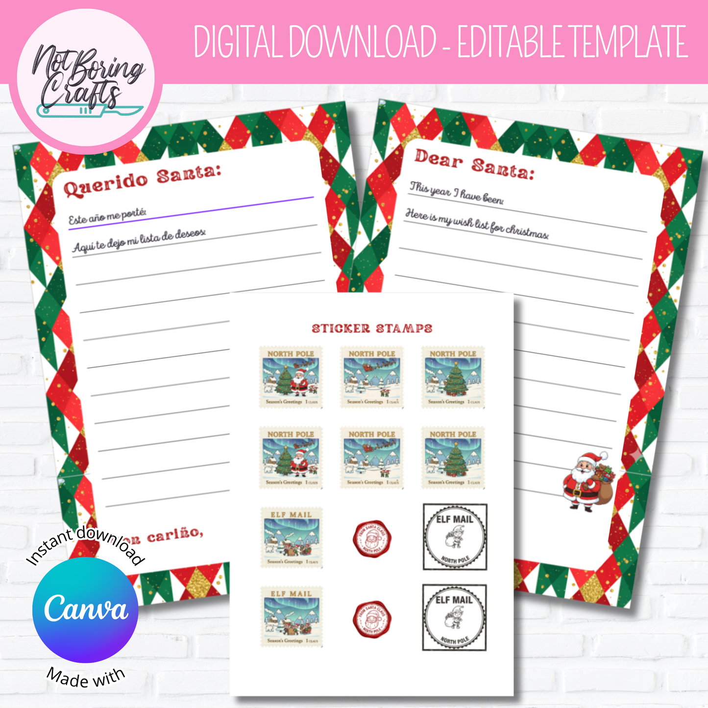 Letter to Santa - Plantilla editable en CANVA