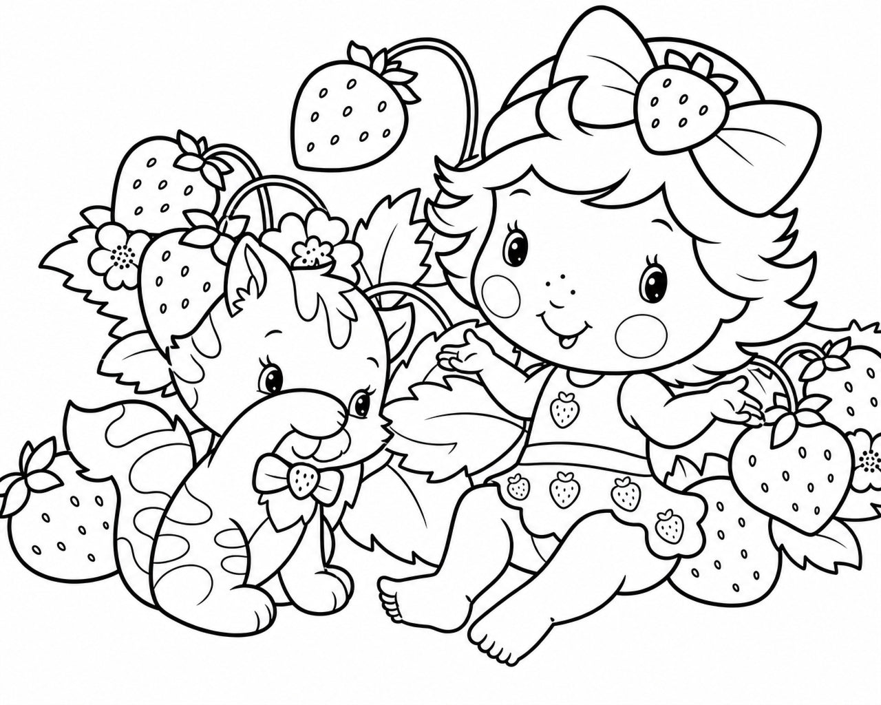Páginas para Colorear Baby Strawberry Shortcake | 30 Coloring Pages en Alta Resolución JPG