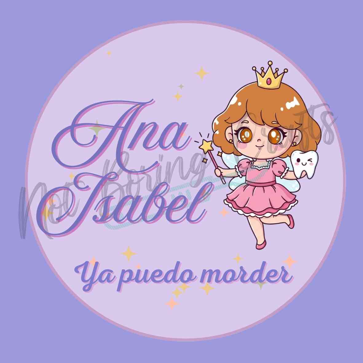 Tag para Diente Editable Hada Lila