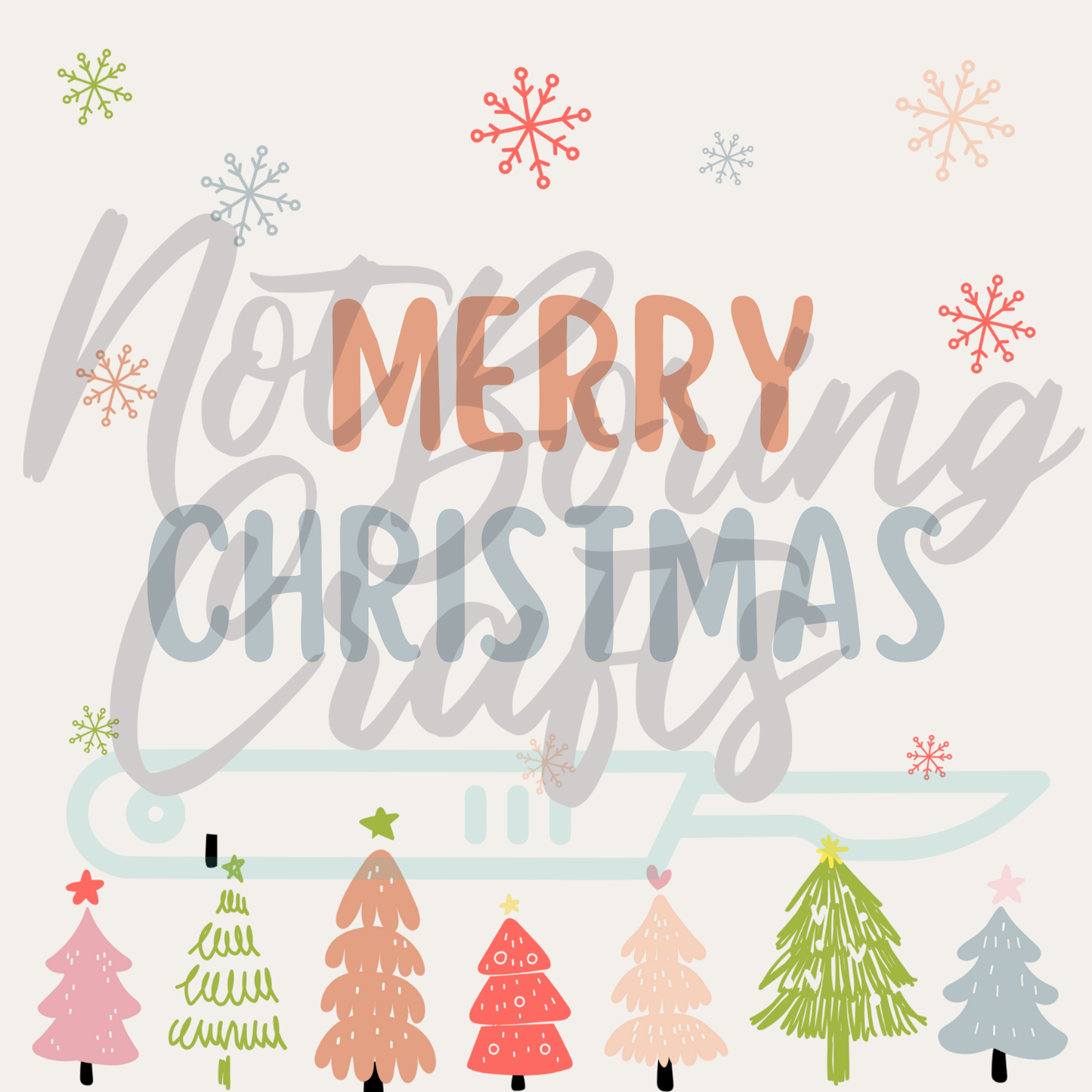 Tarjetas de Navidad Mistletoe y Pinos Plantilla editable en Canva