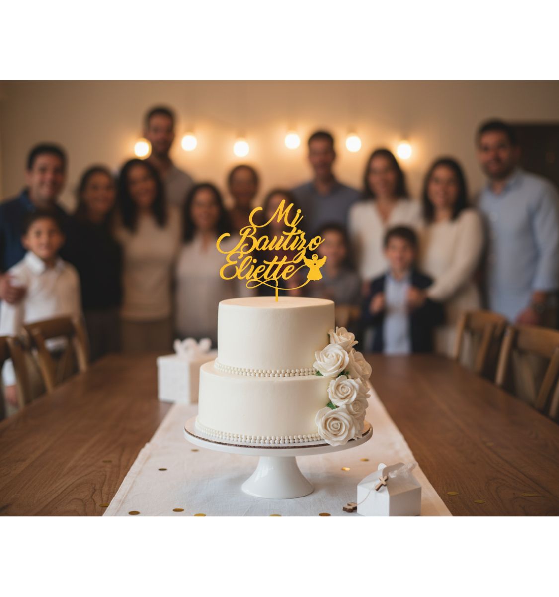 Cake Topper Bautizo SVG y studio Personalizable