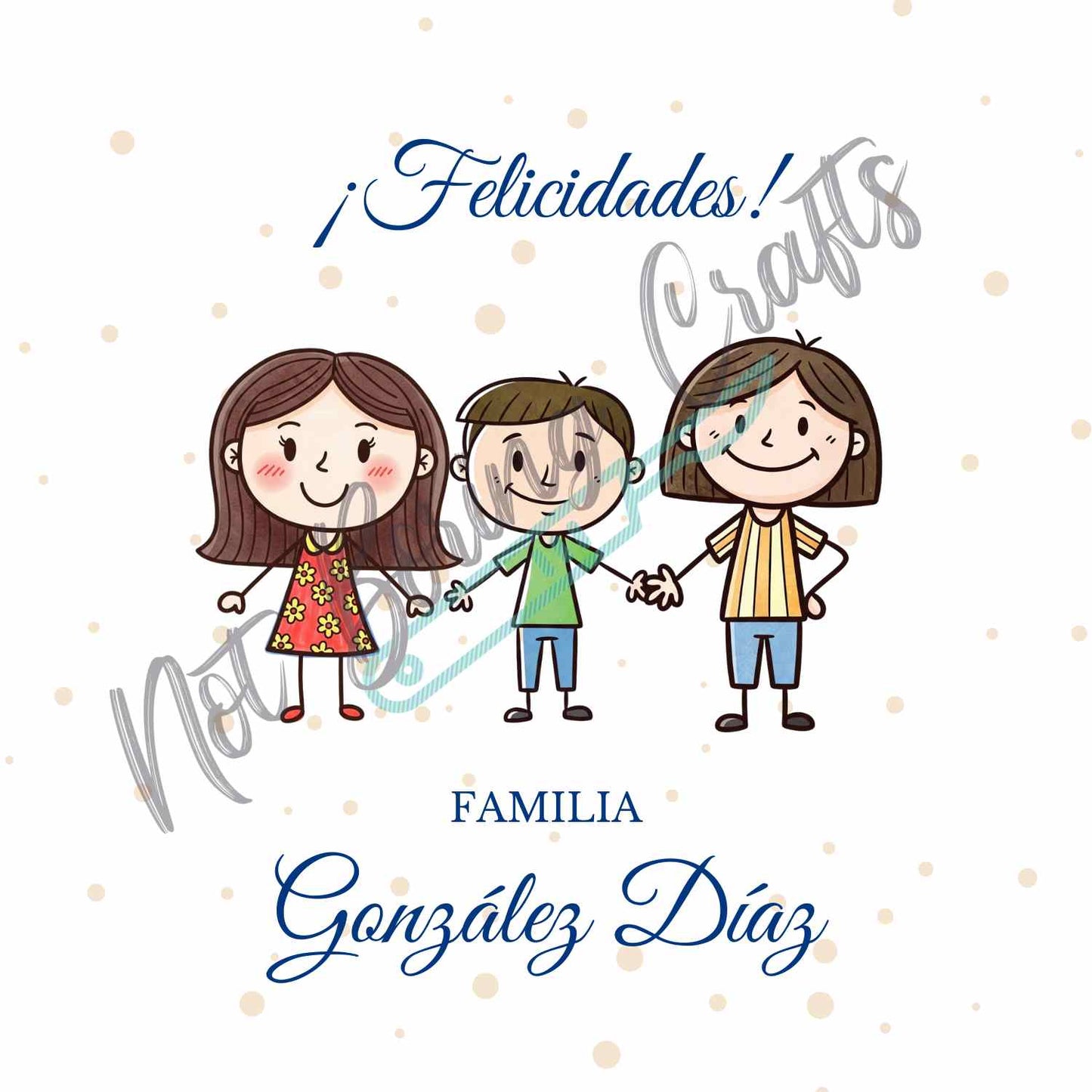 Tarjeta para Regalos con Caricatura Familiar