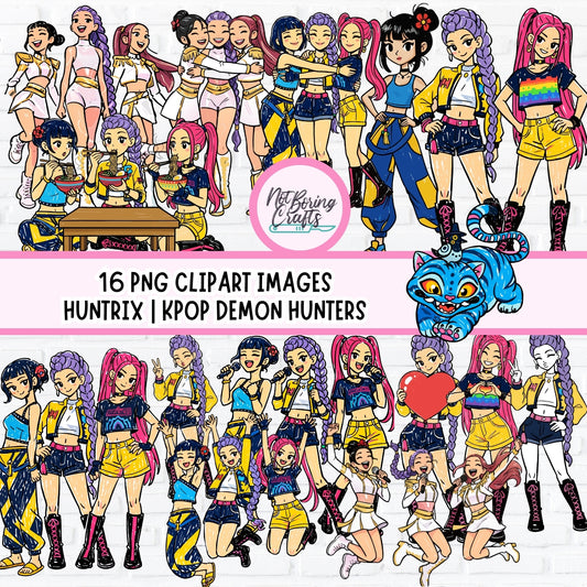 K-Pop Demon Hunters PNG Clipart | 16 High-Resolution Cliparts with Transparent Background