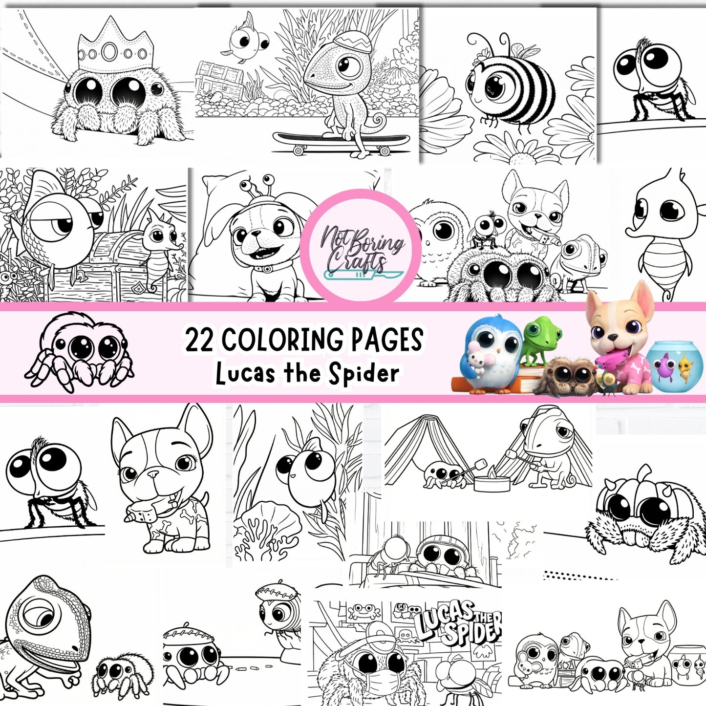 Lucas the Spider Coloring Pages | 22 High Resolution JPG Coloring Pages 