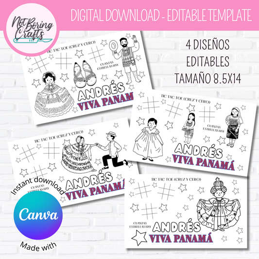 Coloring tablecloth - Panamanian National Holidays 