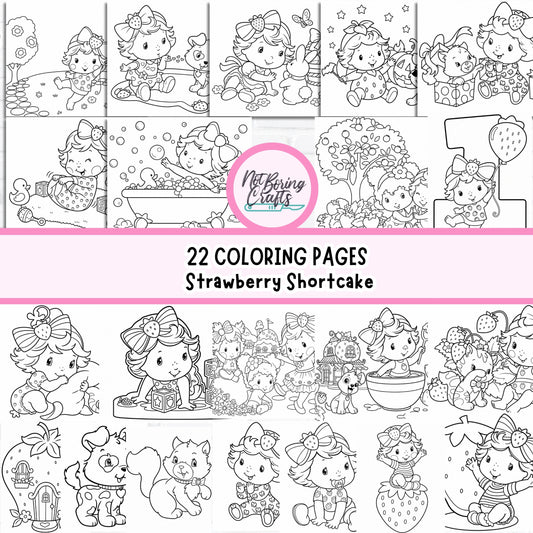 Páginas para Colorear Baby Strawberry Shortcake | 30 Coloring Pages en Alta Resolución JPG