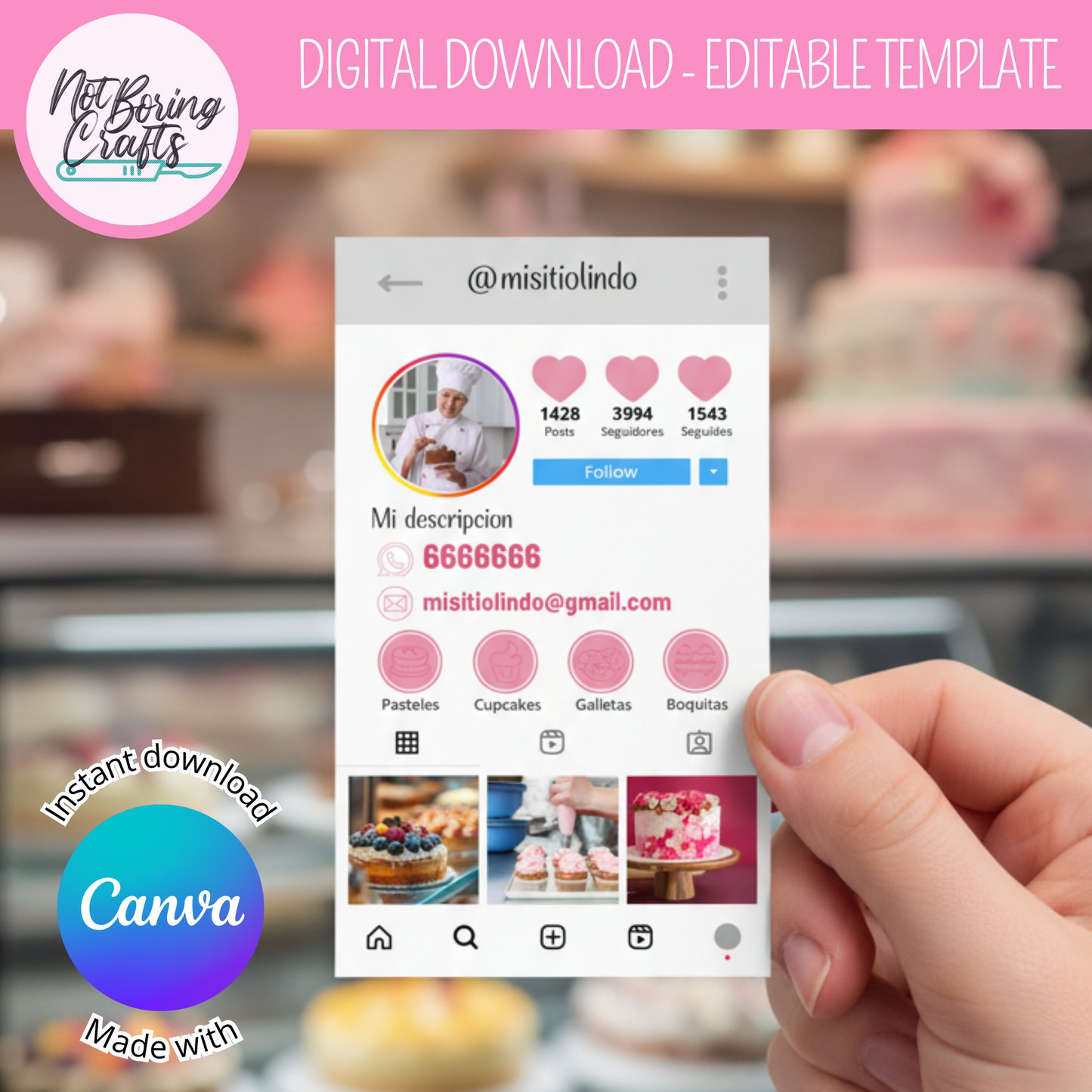 Customizable Instagram Style Business Card 