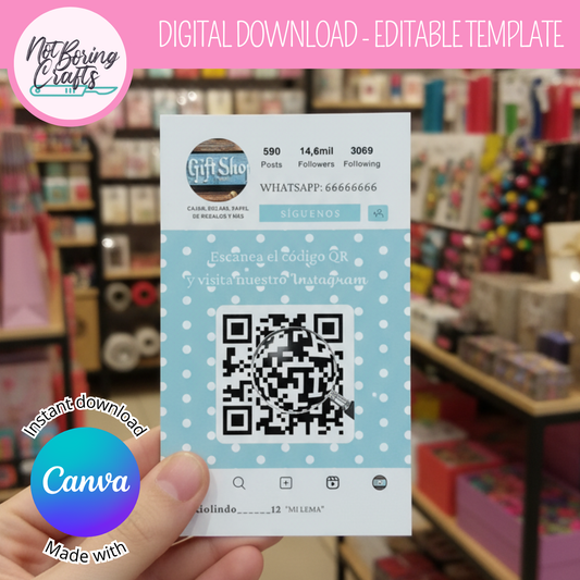 Customizable Instagram QR Business Card 