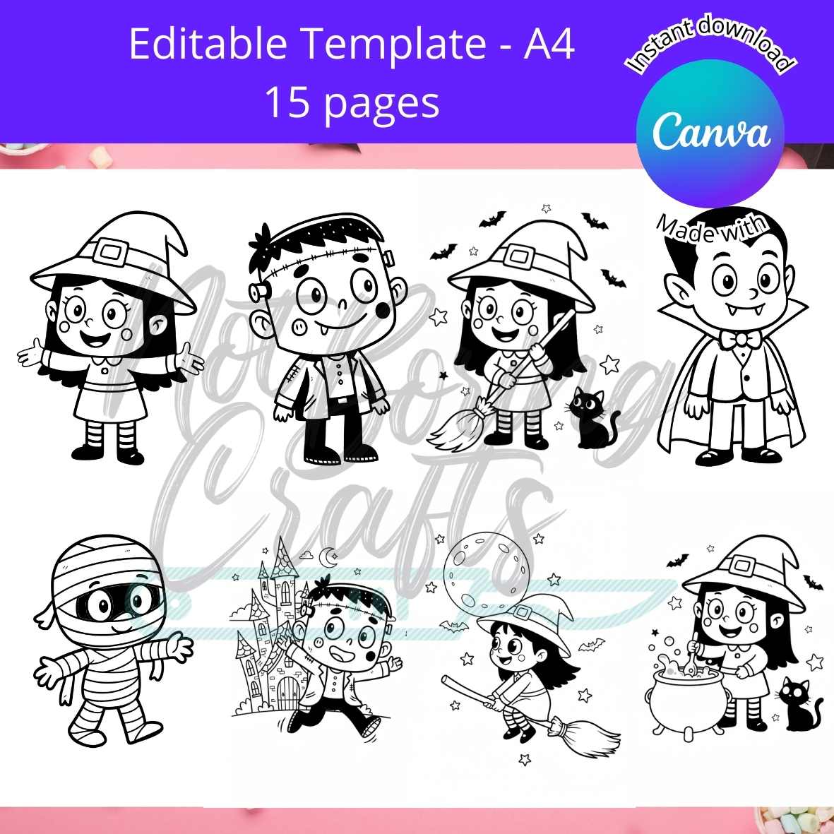 Editable Halloween activity mat for kids