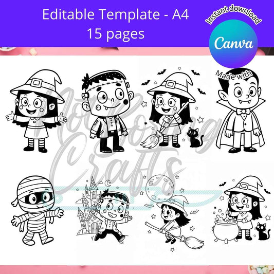 Editable Halloween activity mat for kids