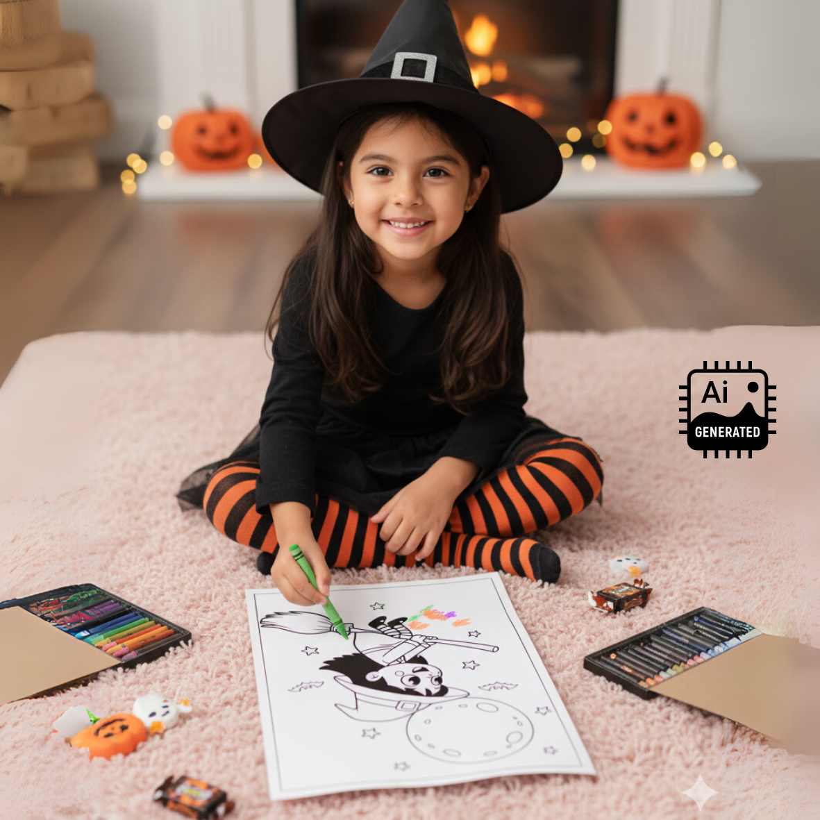 Editable Halloween activity mat for kids; perfect for spooky celebrations.