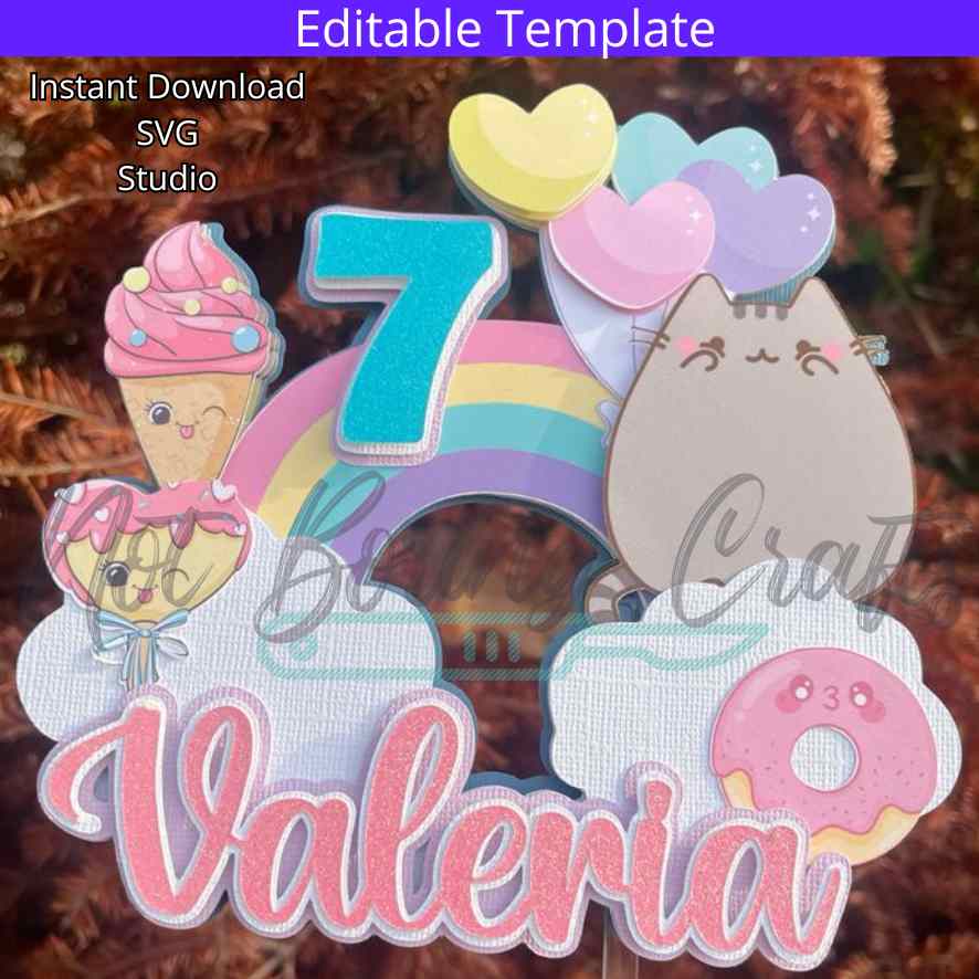 Cake Topper 3D Pusheen